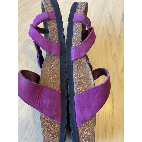 Birkenstock Purple Suede Mayari Oiled Leather Sandals Womens 9-9.5 Fuchsia Boho - Picture 4 of 12